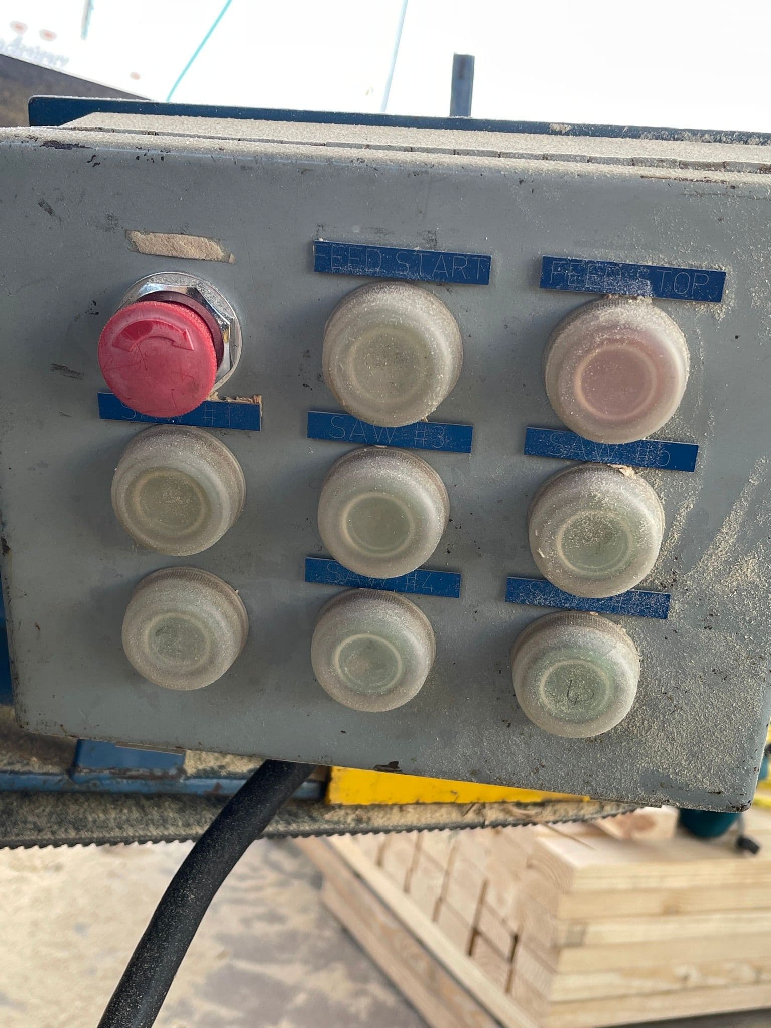 Used 1992 Baker Six-Head Band Resaw 12" x 12" capacity.