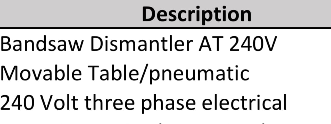 Used PRS Bandsaw Dismantler AT 240v Movable Table -  Lansdale PA 19446