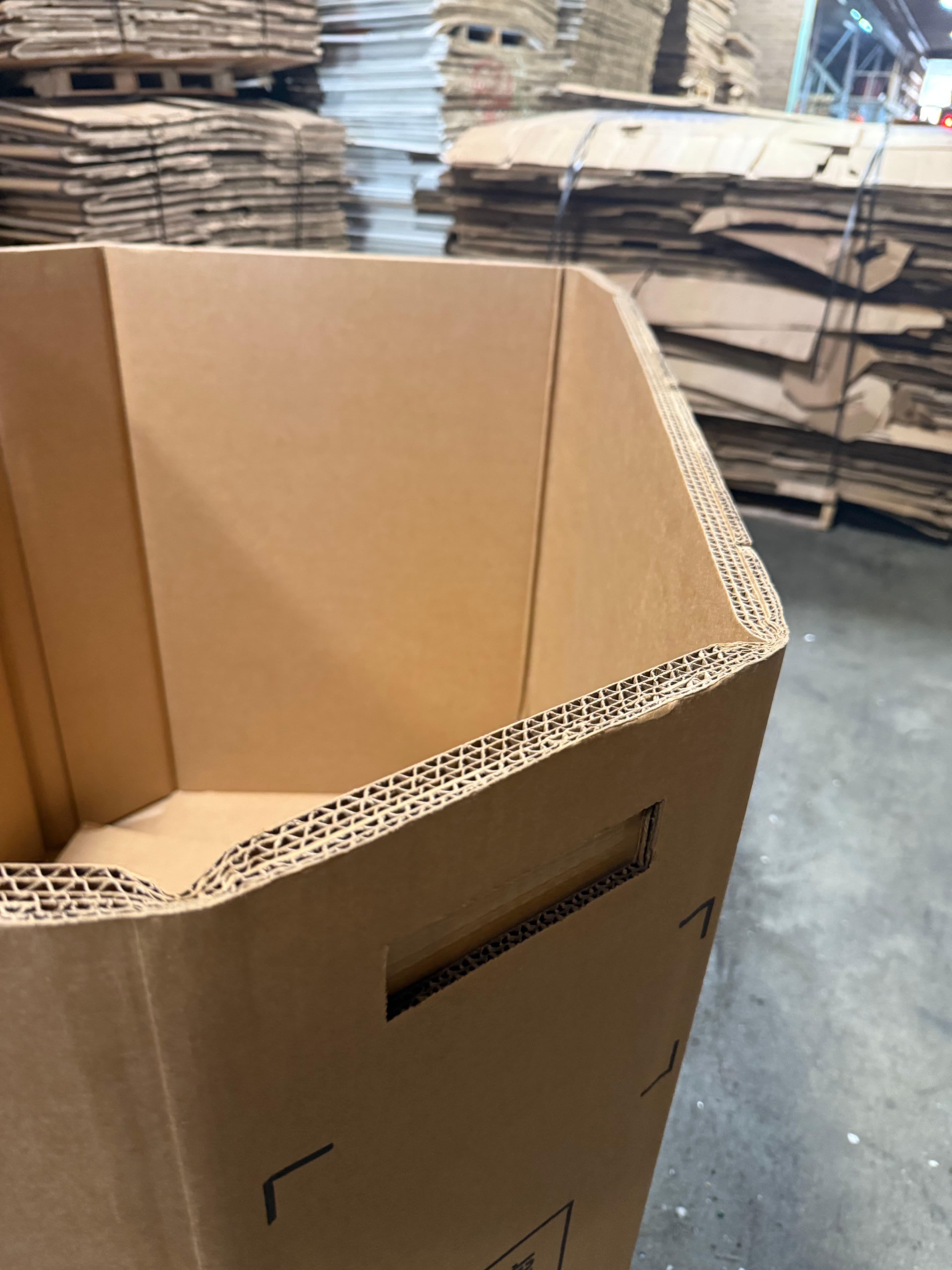 51" x 39" x 40.5" Once Used 5-Wall Partial Bottoms Slip Sheets - 5 PLY