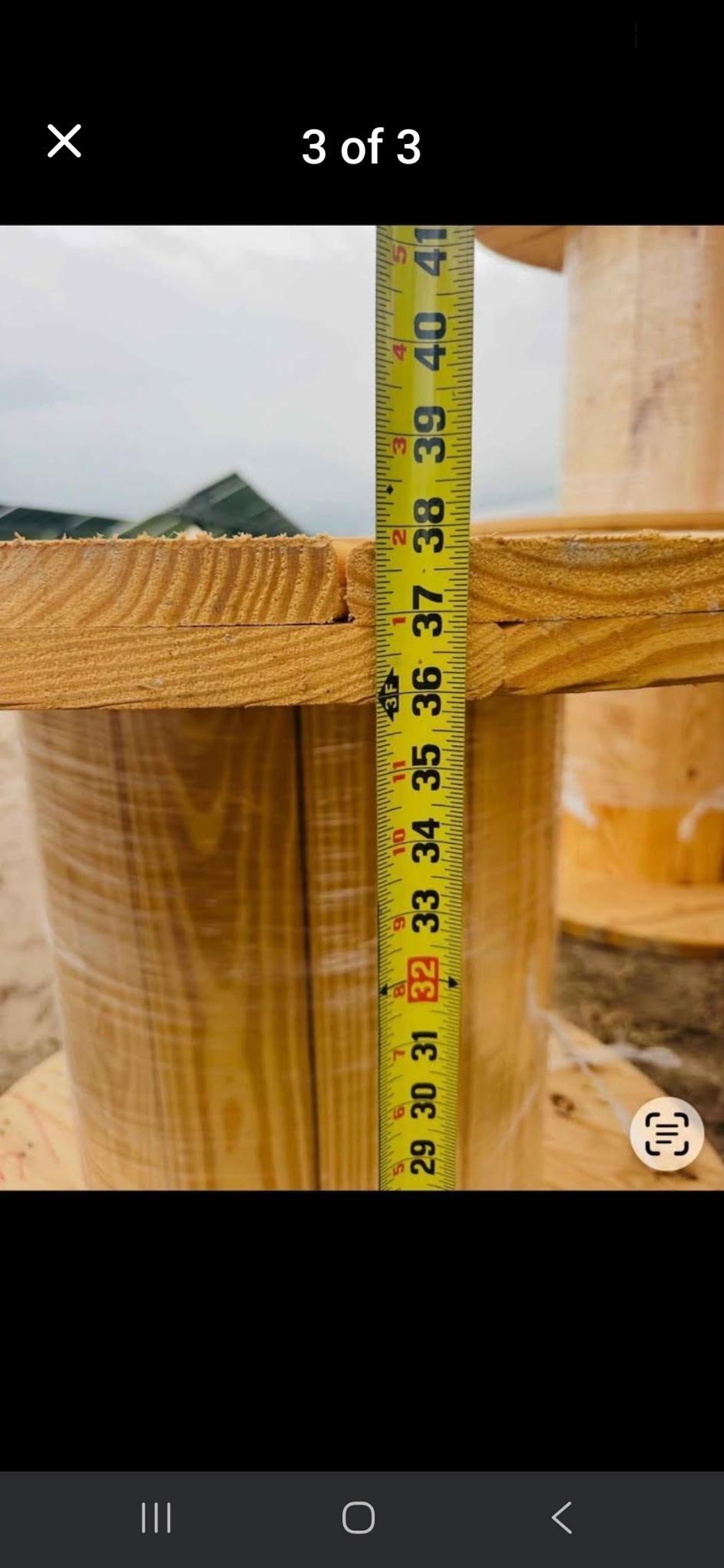New 37x47x37 Solid Wood 3" Wooden Spools - Orange Grove, TX 78372