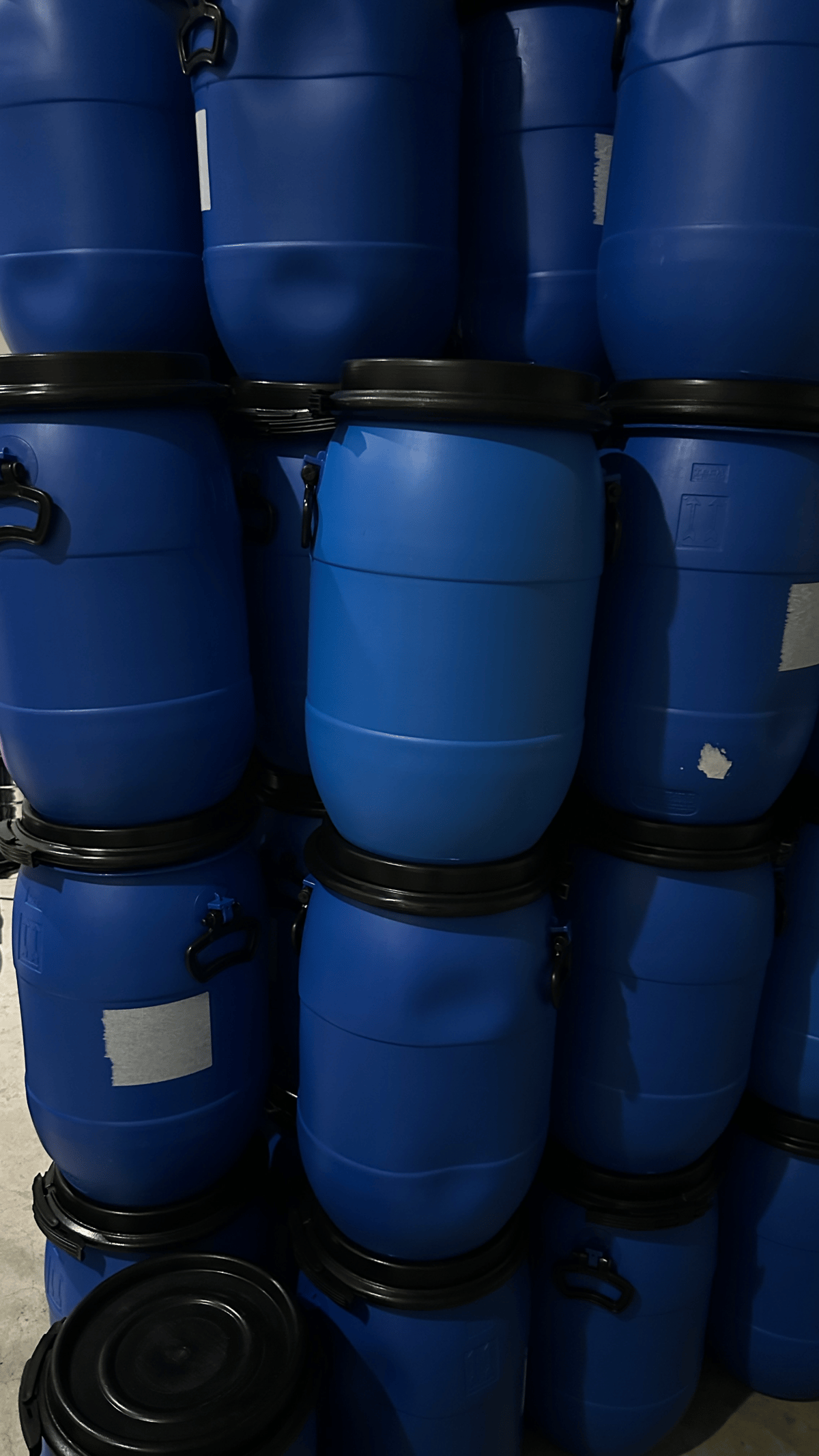 New 5-Gallon Lever Lock Ring Blue Food Grade Plastic Drums - Columbus, NJ 08022