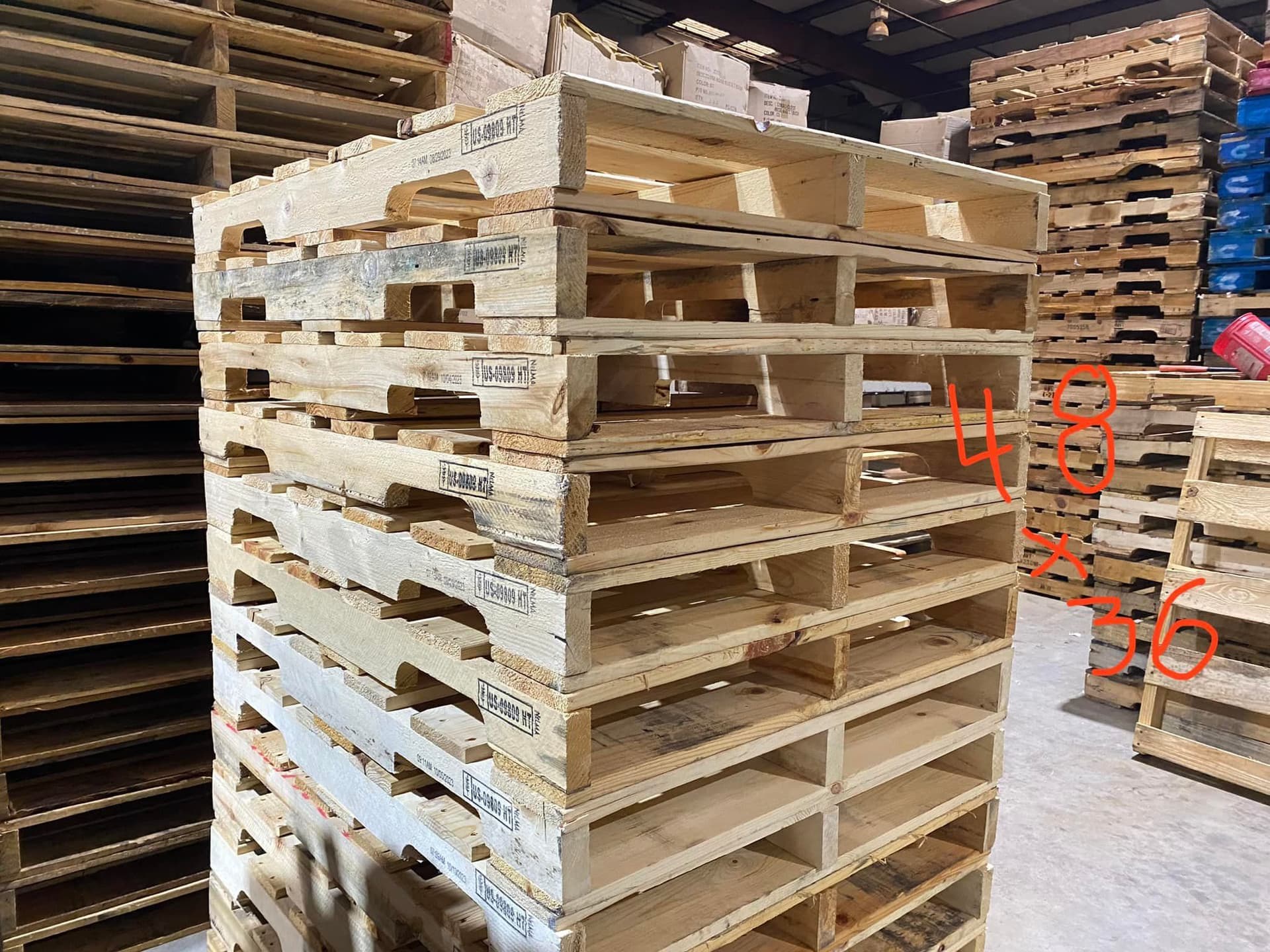 48 x 36 Heat Treated Used 4-Way Entry Pallets - Teaneck NJ 07666