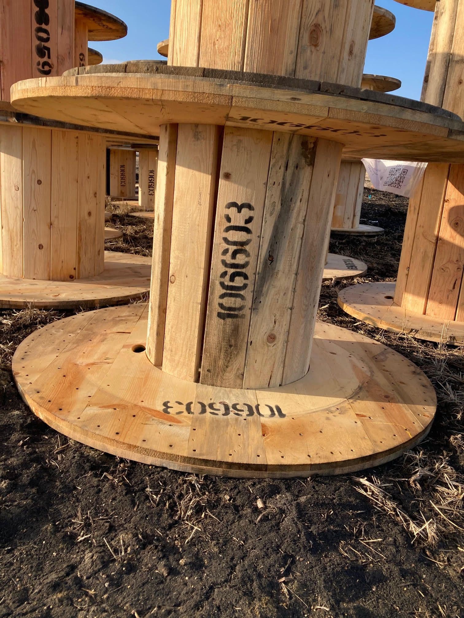 Used 38 x 60 Oak Wooden Spools - Champaign, IL 61849 - Image 1