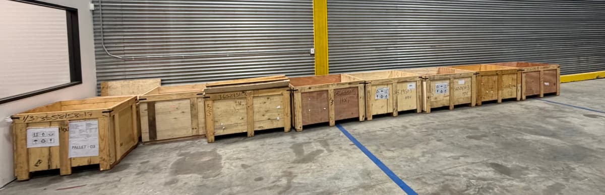 Used 50x45x25 Plywood Open Slat Wood Crates - Houston, TX 77032