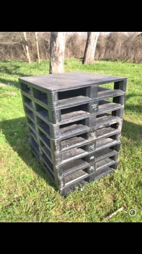 Used 43" x 43" Stackable Plastic Pallets -  Taylors SC 29687